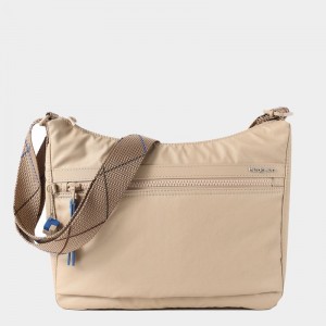 Beige Women's Hedgren Harper's Rfid Shoulder Bags | IIM8343BJ