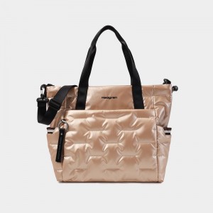 Beige Women's Hedgren Puffer Tote Bags | HCL5339KC