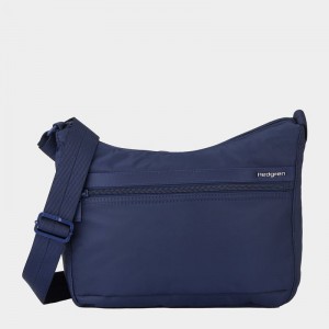 Dark Blue Women's Hedgren Harper's Rfid Shoulder Bags | XXH8394EN