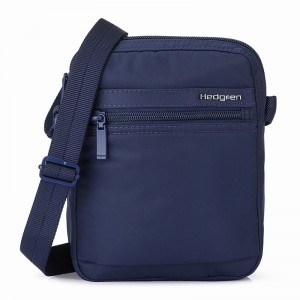 Dark Blue Women's Hedgren Rush Crossbody Bags | ULN458QK