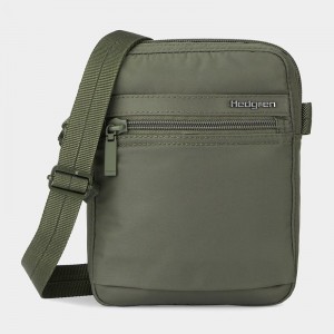 Dark Green Women's Hedgren Rush Crossbody Bags | PSL2376LY