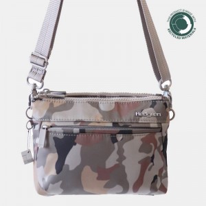 Grey Camo Women's Hedgren Rain Sustainably Made Crossbody Bags | MFU1317XF