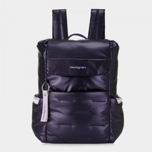 Purple Deep Blue Women's Hedgren Billowy Backpacks | CWP8521XM