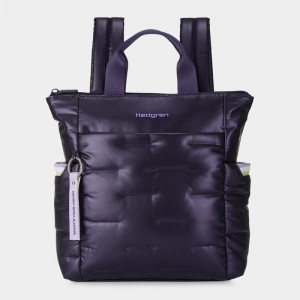 Purple Deep Blue Women's Hedgren Comfy Backpacks | WPO7660BG