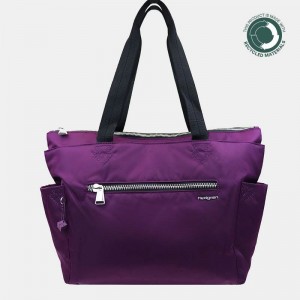 Purple Women's Hedgren Margaret Sustainably Made Tote Bags | HXN1282TM