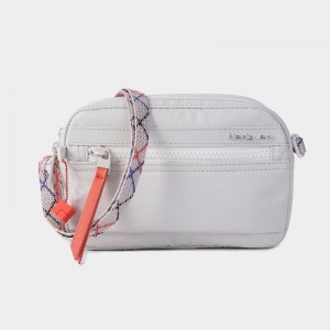 White Grey Women's Hedgren Maia Crossbody Bags | DWK889NH