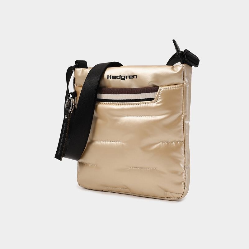 Beige Women's Hedgren Cushy Crossbody Bags | HUQ1091MI