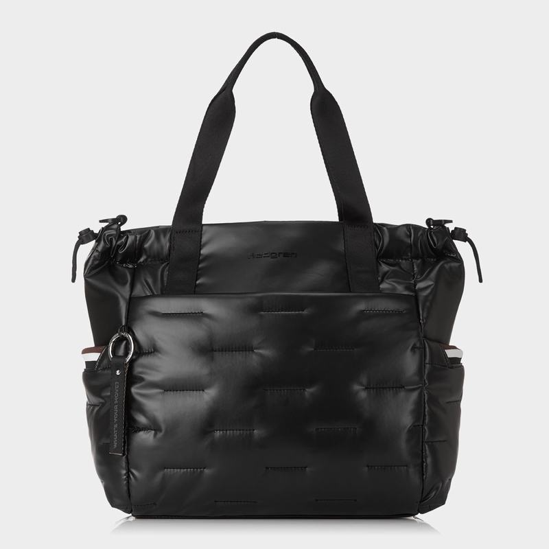 Black Women's Hedgren Puffer Tote Bags | YOV8272HF