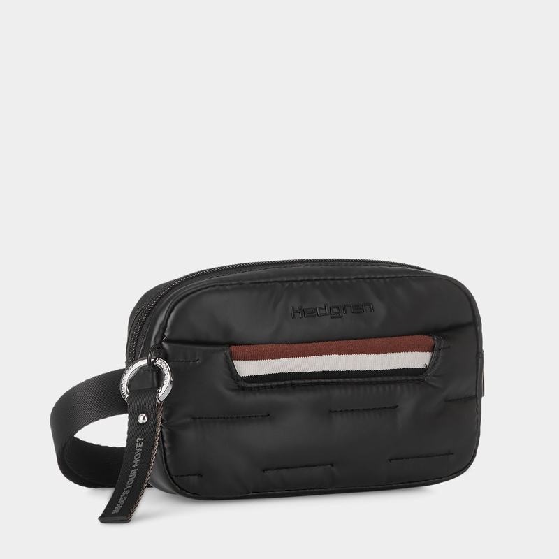 Black Women's Hedgren Snug Belt Bags | SKT8015MQ