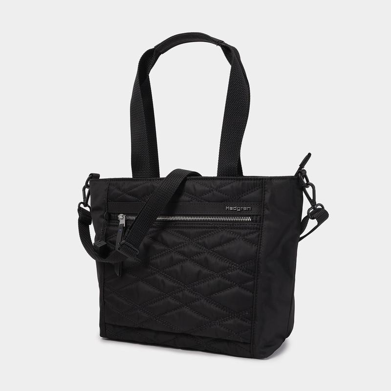 Black Women's Hedgren Zoe Medium Rfid Tote Bags | YOY6578NJ