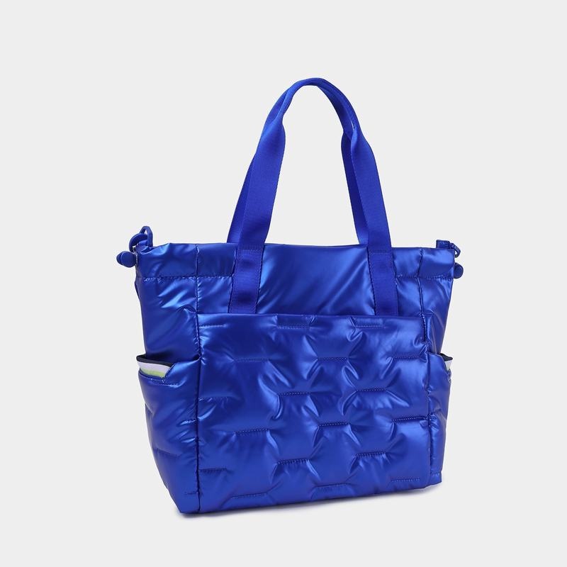 Blue Women's Hedgren Puffer Tote Bags | PZQ42100QK