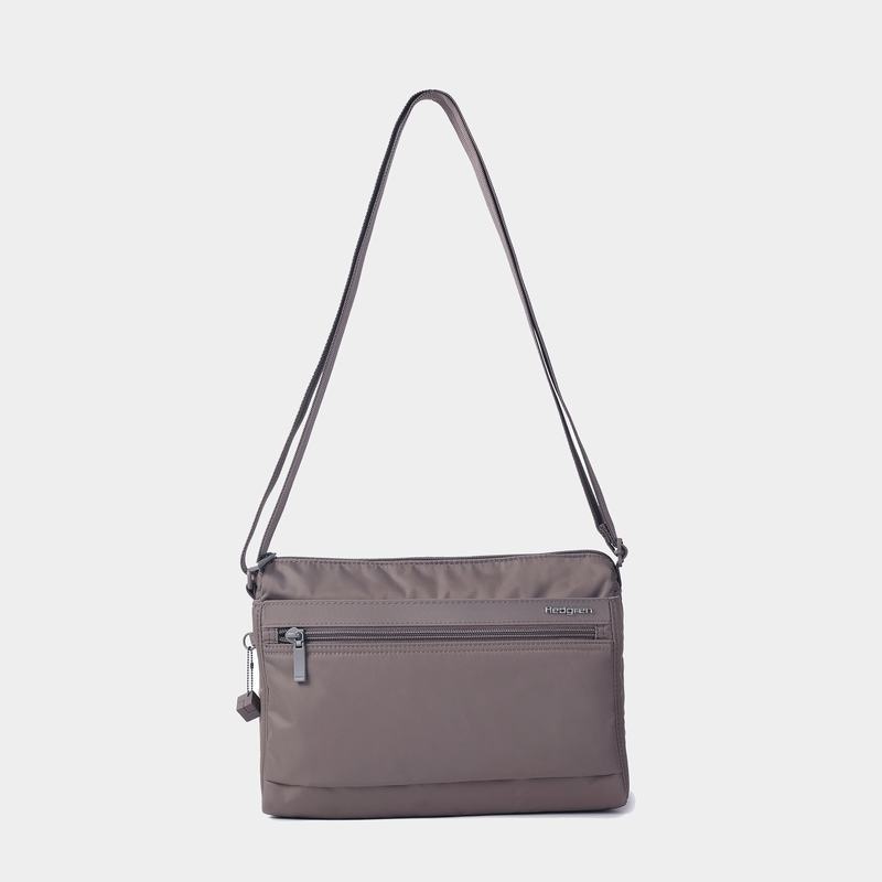 Grey Brown Women's Hedgren Eye Medium Shoulder Bags | HWK5830HR