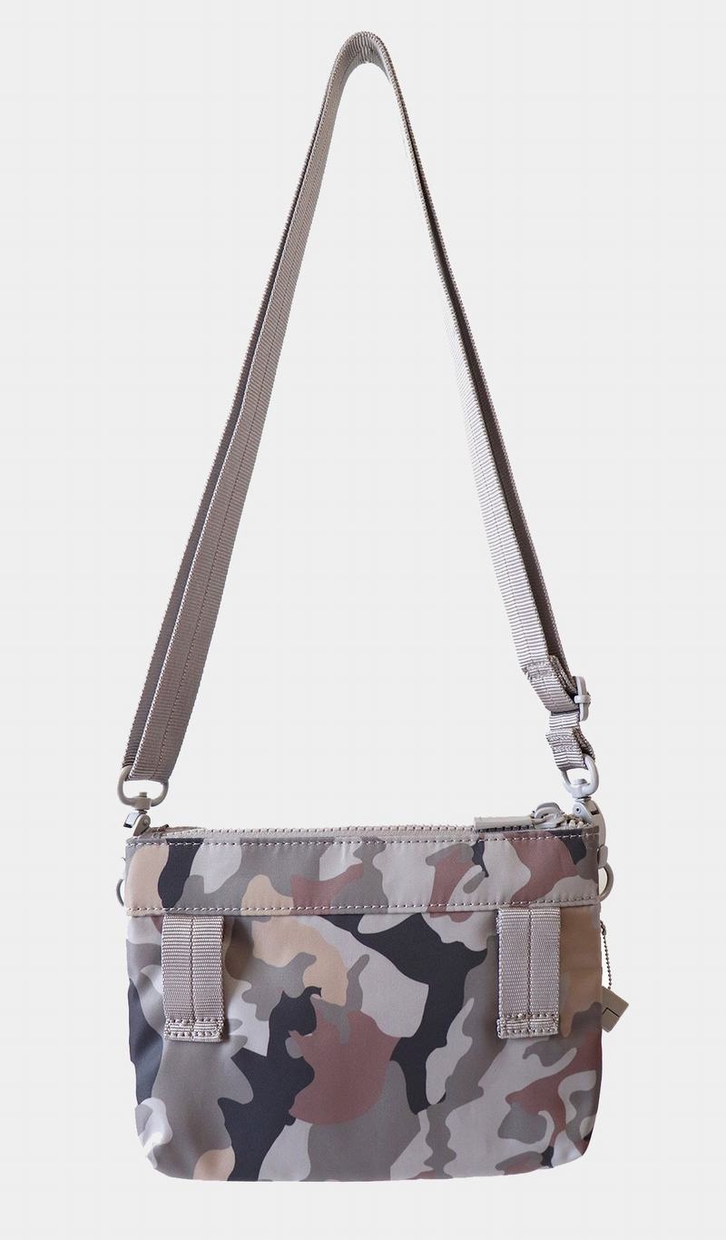 Grey Camo Women's Hedgren Rain Sustainably Made Crossbody Bags | MFU1317XF