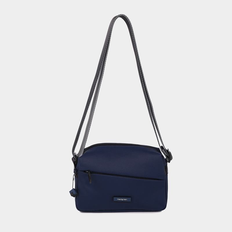 Navy Women's Hedgren Neutron Small Crossbody Bags | DFL348LH