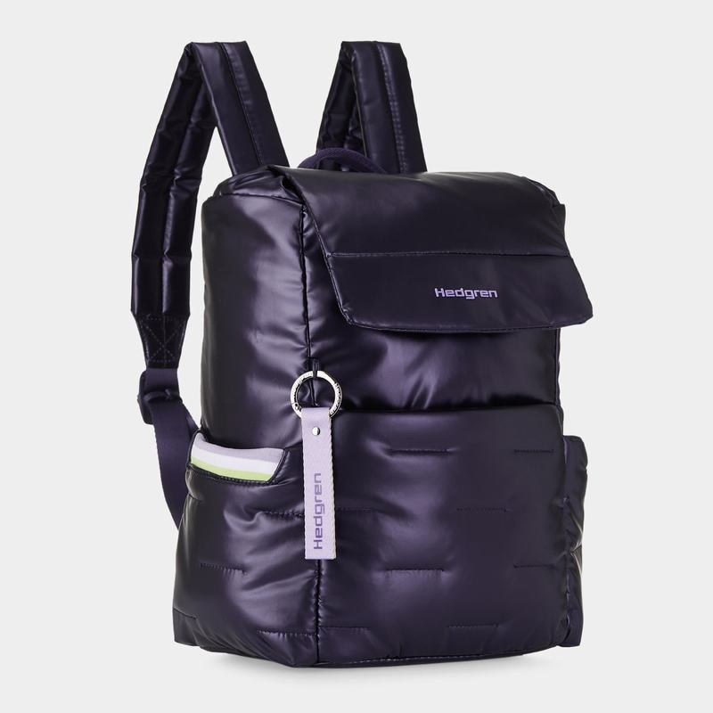 Purple Deep Blue Women's Hedgren Billowy Backpacks | CWP8521XM