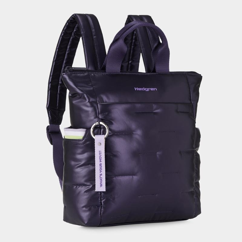 Purple Deep Blue Women's Hedgren Comfy Backpacks | WPO7660BG