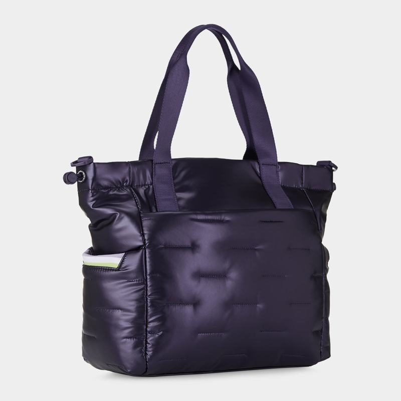 Purple Deep Blue Women's Hedgren Puffer Tote Bags | TRK7933ZM