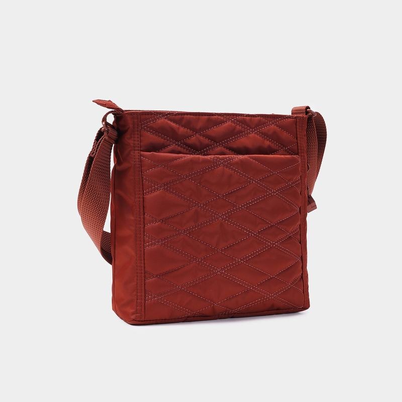 Red Brown Women's Hedgren Quilted Orva Rfid Crossbody Bags | ZBD6967TK