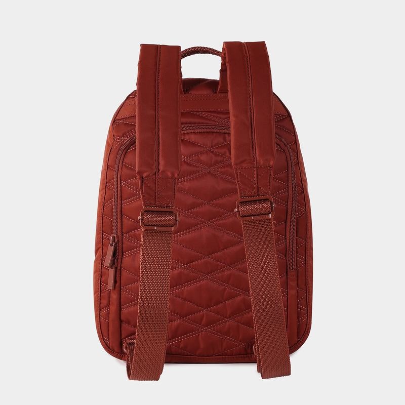 Red Brown Women's Hedgren Vogue Large Rfid Backpacks | PYQ4711MZ