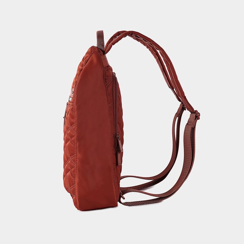 Red Brown Women's Hedgren Vogue Large Rfid Backpacks | PYQ4711MZ