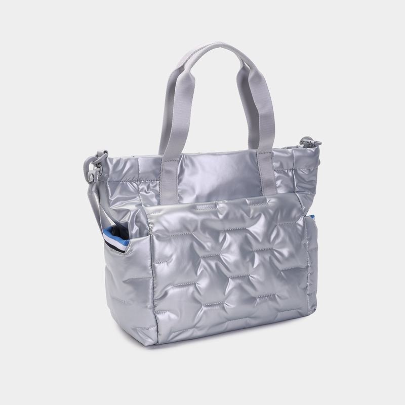 Silver Blue Women's Hedgren Puffer Tote Bags | AGL4378SS