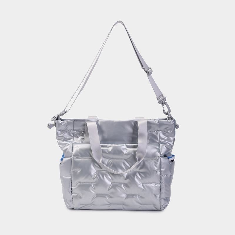 Silver Blue Women's Hedgren Puffer Tote Bags | AGL4378SS