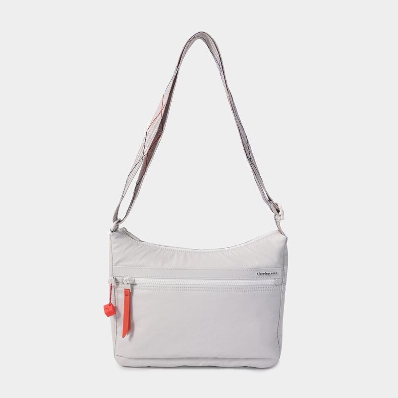 White Grey Women's Hedgren Harpers Crossbody Bags | JSH4184VU